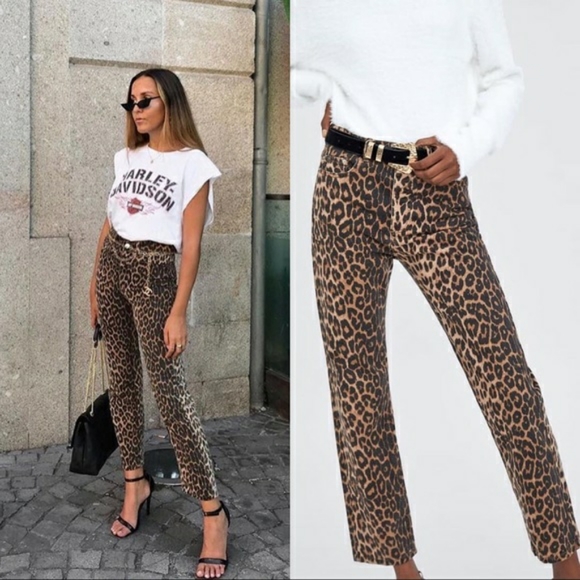 Zara Jeans Zara The High Waist Skinny Jean Leopard Nwt Poshmark